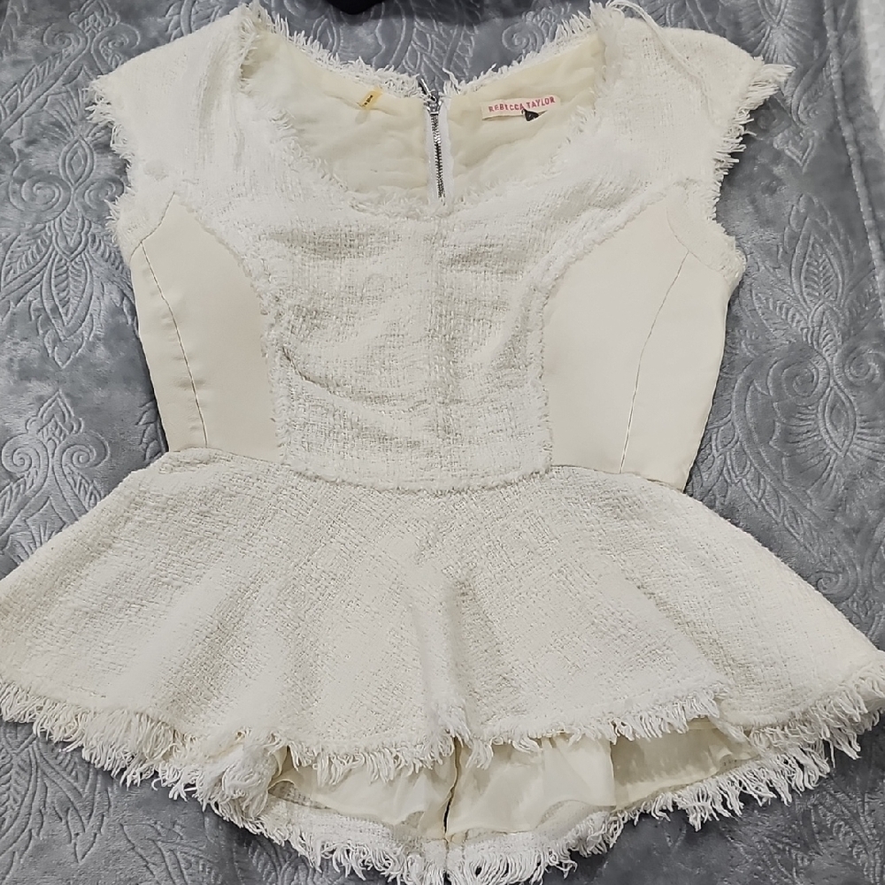 Rebecca Taylor Cream Textured Fabric